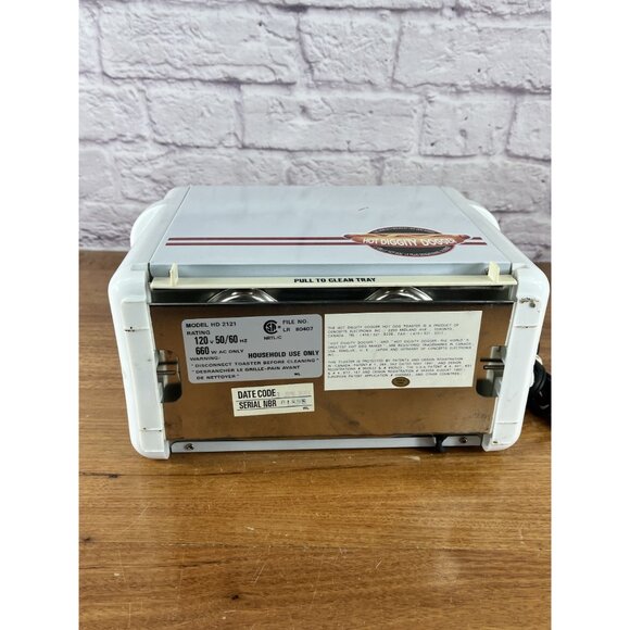 Welbilt Hot Diggity Dogger Hot Dog Maker Bun Model HD 2121 Toaster Rare VTG A - Picture 10 of 11